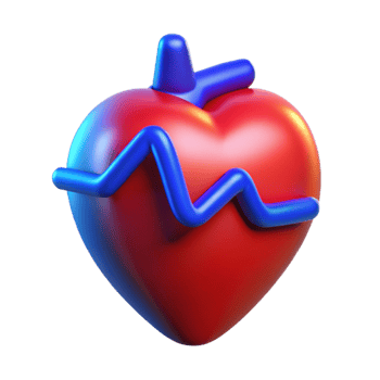 magnificent minimalist extraordinary modern A digital representation of a human heart beating, glowing red and blue, medical illustration style, dark background lighting high resolution premium png