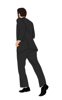 Business man in formal suit running away vector