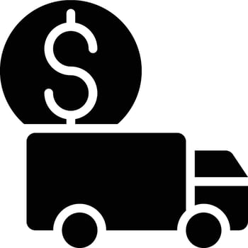 Shipping Cost, Delivery Cost, Transportation Cost Glyph Solid Icon vector