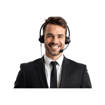 Smiling Customer Support Representative Isolated on Transparent Background png