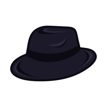 Retro dark blue vintage hat isolated on white background. Gentleman hat vector