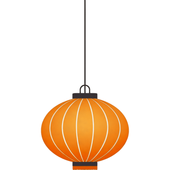 Hanging Orange Paper Lantern png