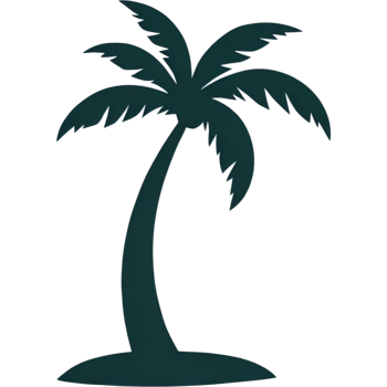 Single Palm Tree on a Tropical Island png