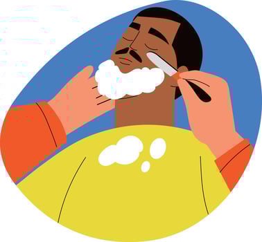 Shaving character illustration in flat style vector