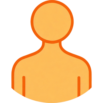Flat Orange Male Avatar Icon png