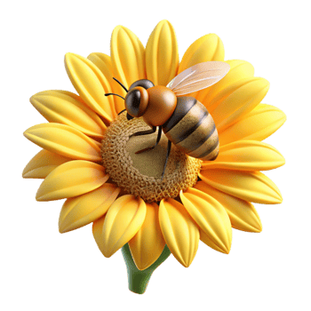 magnificent classic A close up of a bee collecting pollen from a sunflower, macro photography with shallow depth of field, warm summer lighting 4K png