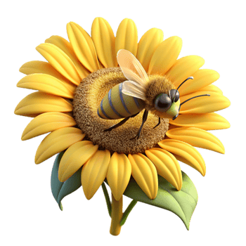 impressive contemporary A close up of a bee collecting pollen from a sunflower, macro photography with shallow depth of field, warm summer lighting genuine png