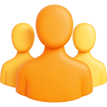 Three Abstract Orange Human Figures png