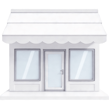 Simple White Storefront with Windows png
