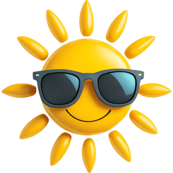 Smiling Sun with Sunglasses png
