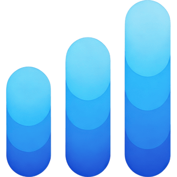 Three-Dimensional Gradient Blue Signal Bars png