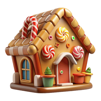 magnificent abstract An intricate gingerbread house, adorned with colorful candy and icing, warm, inviting lighting. Whimsical, festive professional png
