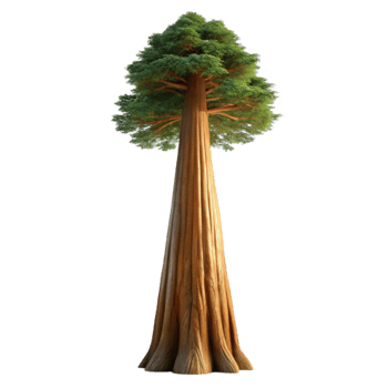 beautiful modern A giant sequoia tree reaching towards the sky, bathed in soft, diffused light, in a majestic, awe inspiring style professional png