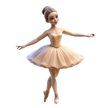 beautiful modern Portrait of a graceful ballerina with flowing white tulle, poised on pointe, and a serene expression. Soft, diffused lighting. Degas style exclusive png
