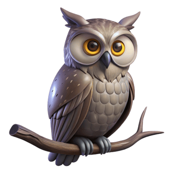 beautiful rustic A wise old owl perched on a gnarled branch, its eyes glowing in the moonlight, rendered in a detailed, realistic pencil sketch style exclusive png