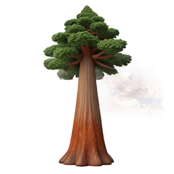 magnificent traditional A giant sequoia tree, reaching towards a starry night sky, illuminated by the soft glow of the Milky Way, painting style high resolution png