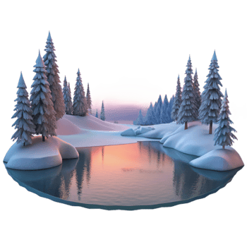 wonderful modern A frozen lake reflecting a winter sunset, pastel colors, serene and peaceful, landscape photography style genuine png
