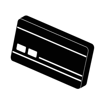 Credit card silhouette flat on white background symbolizing secure payment processing vector