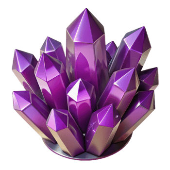 wonderful traditional A cluster of amethyst crystals, sparkling and multifaceted, dark background, gemstone photography style detailed png