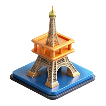 wonderful contemporary A 3D printer creating a miniature replica of the Eiffel Tower, layer by layer, bright studio lighting, time lapse photography style original png
