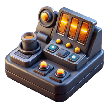 elegant classic A highly detailed, close up of a futuristic control panel with glowing buttons and intricate wiring. Warm, operational lighting. Technical illustration style high resolution png
