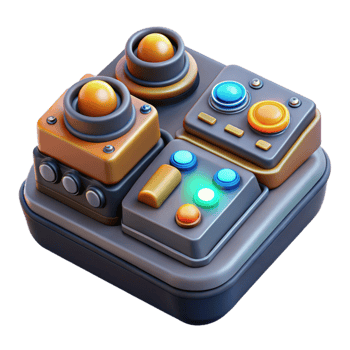 magnificent minimalist A highly detailed, close up of a futuristic control panel with glowing buttons and intricate wiring. Warm, operational lighting. Technical illustration style high resolution png