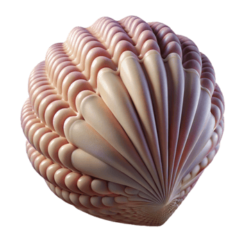wonderful artistic A close up of a seashell with intricate patterns and textures, illuminated by soft, diffused light. Macro photography, still life detailed png