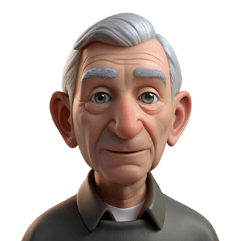 beautiful abstract Portrait of an elderly man with deep wrinkles, a weathered face, and a wise, gentle gaze, Rembrandt lighting, hyperrealistic style professional png
