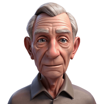 impressive artistic Portrait of an elderly man with deep wrinkles, a weathered face, and a wise, gentle gaze, Rembrandt lighting, hyperrealistic style genuine png