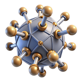 vibrant traditional A microscopic view of nanobots assembling themselves into a complex, geometric structure, illuminated by scanning electron microscope lighting. Scientific visualization style 4K png