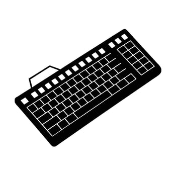 Computer keyboard silhouette on white background for digital office productivity vector