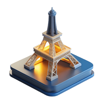 extraordinary classic A 3D printer constructing a miniature replica of the Eiffel Tower, layer by layer, lit by the printer's internal light, minimalist style detailed png