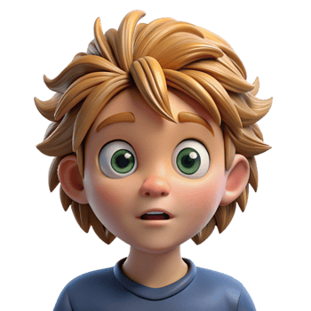 magnificent abstract Portrait of a curious child with wide eyes and messy hair, natural window lighting, impressionist style high resolution png
