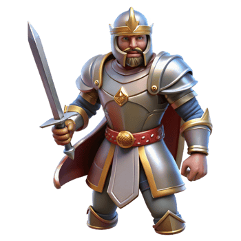 vibrant modern Brave Cartoon Knight 3D Render exclusive png