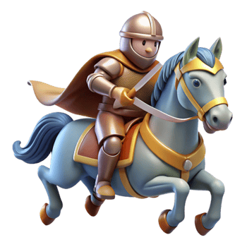 magnificent vintage 3D Illustration Knight on Horseback exclusive png