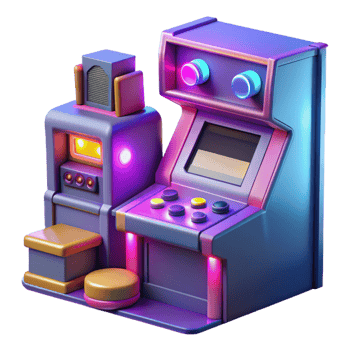 impressive contemporary Retro Arcade Game 3D Render high quality png