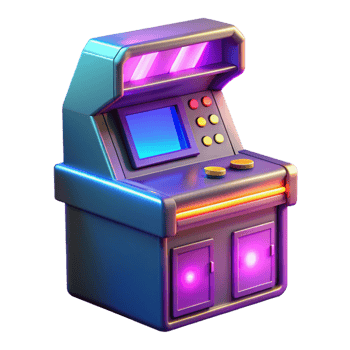 beautiful vintage Retro Arcade Game 3D Render 4K png