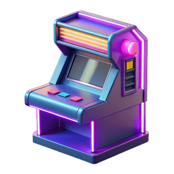 elegant contemporary Retro Arcade Game Machine 3D Render original png