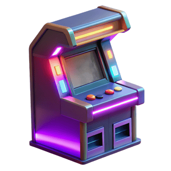 beautiful classic Retro Arcade Game 3D Render exclusive png