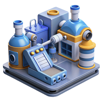 magnificent rustic Cartoon Factory 3D Render detailed png