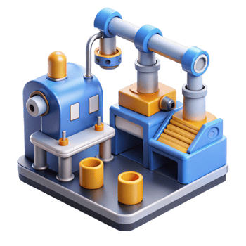 dramatic modern 3D Illustration of Factory Machinery 4K png