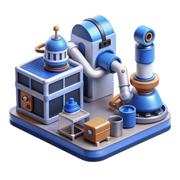 stunning abstract Isometric 3D Illustration of a Factory genuine png