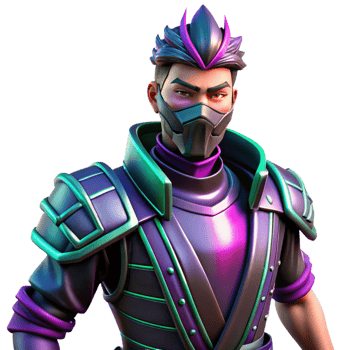 3D Render Neon Samurai Warrior png