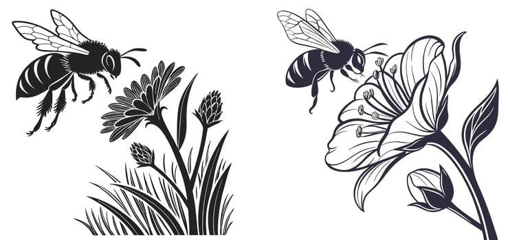 Blossom and Bee Harmony vector