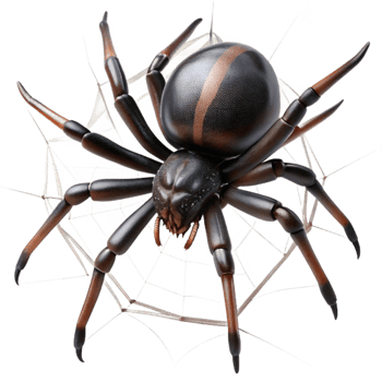dramatic minimalist A close up of a spider spinning its web, intricate details of the web and spider, macro photography style, dark and moody lighting high resolution png