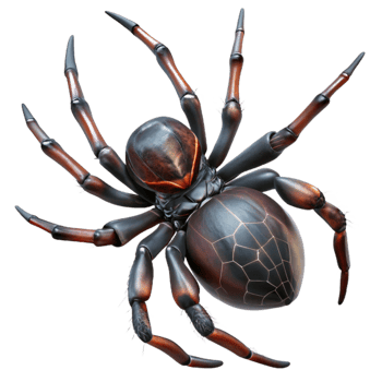 magnificent modern A close up of a spider spinning its web, intricate details of the web and spider, macro photography style, dark and moody lighting 4K png