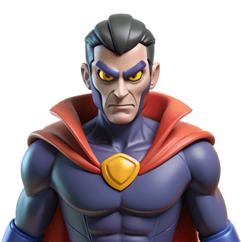 extraordinary vintage Stylized 3D Superhero Illustration authentic png