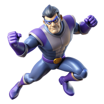 beautiful classic Powerful Superhero 3D Render authentic png