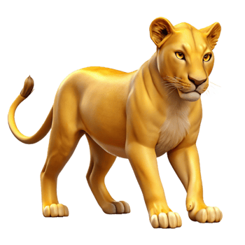 elegant modern 3D Lioness Render premium png