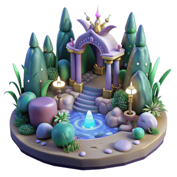 extraordinary artistic Enchanted 3D Garden Scene 4K png